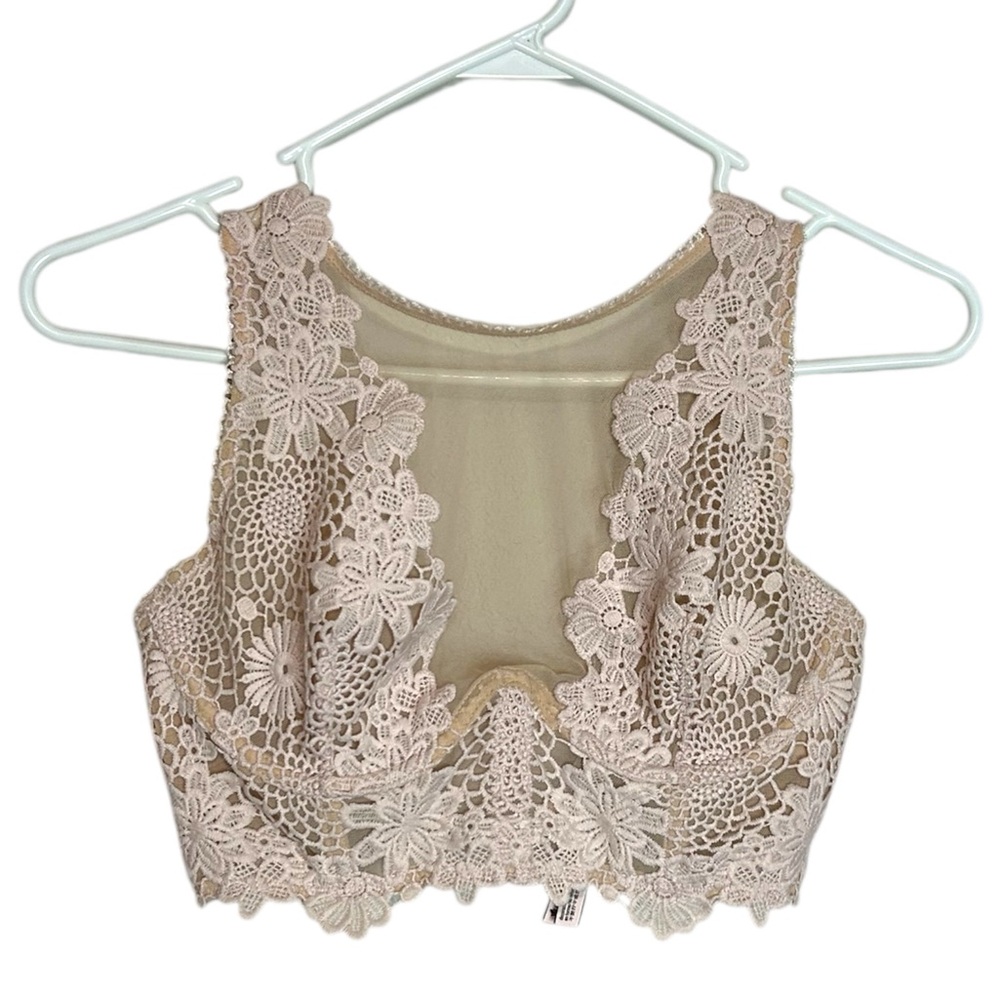 Victoria Secret DREAM ANGELS Lace Mesh Long Line Bra Size 32 D NWOT